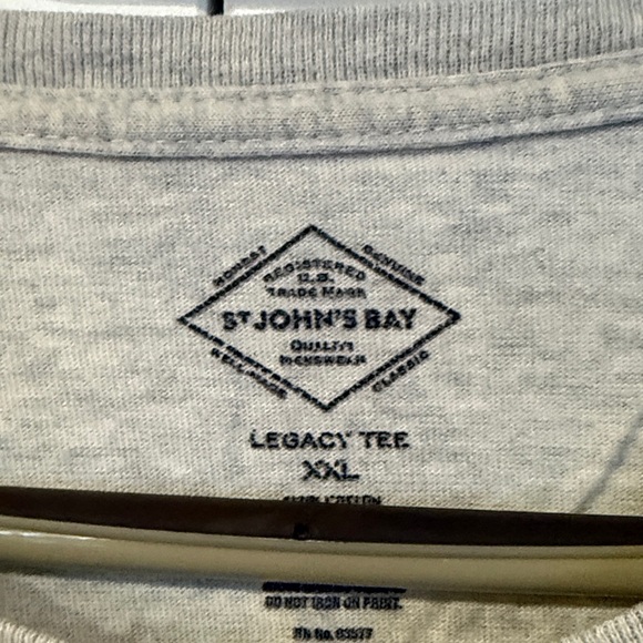 St. John's Bay Light Gray Short Sleeve Tee - Picture 2 of 2
